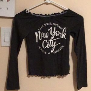 Gray New York City Crop Top
